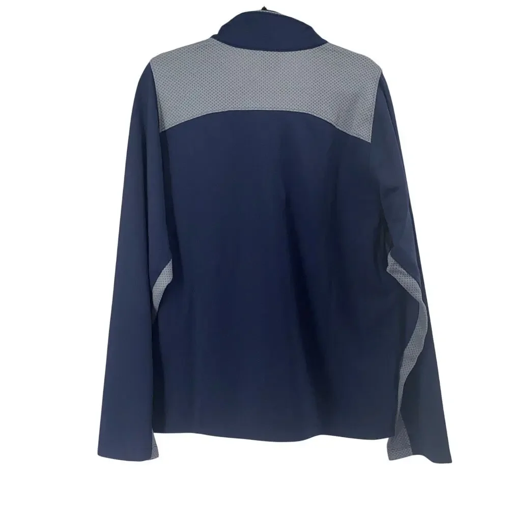 NWT NOS Nike FitDry 1/4 Zip Pullover Long Sleeve Medium Navy Blue Active